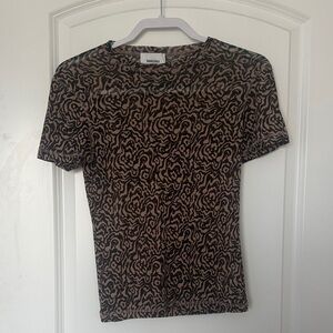 Brown and Tan Abstract Women's Tee